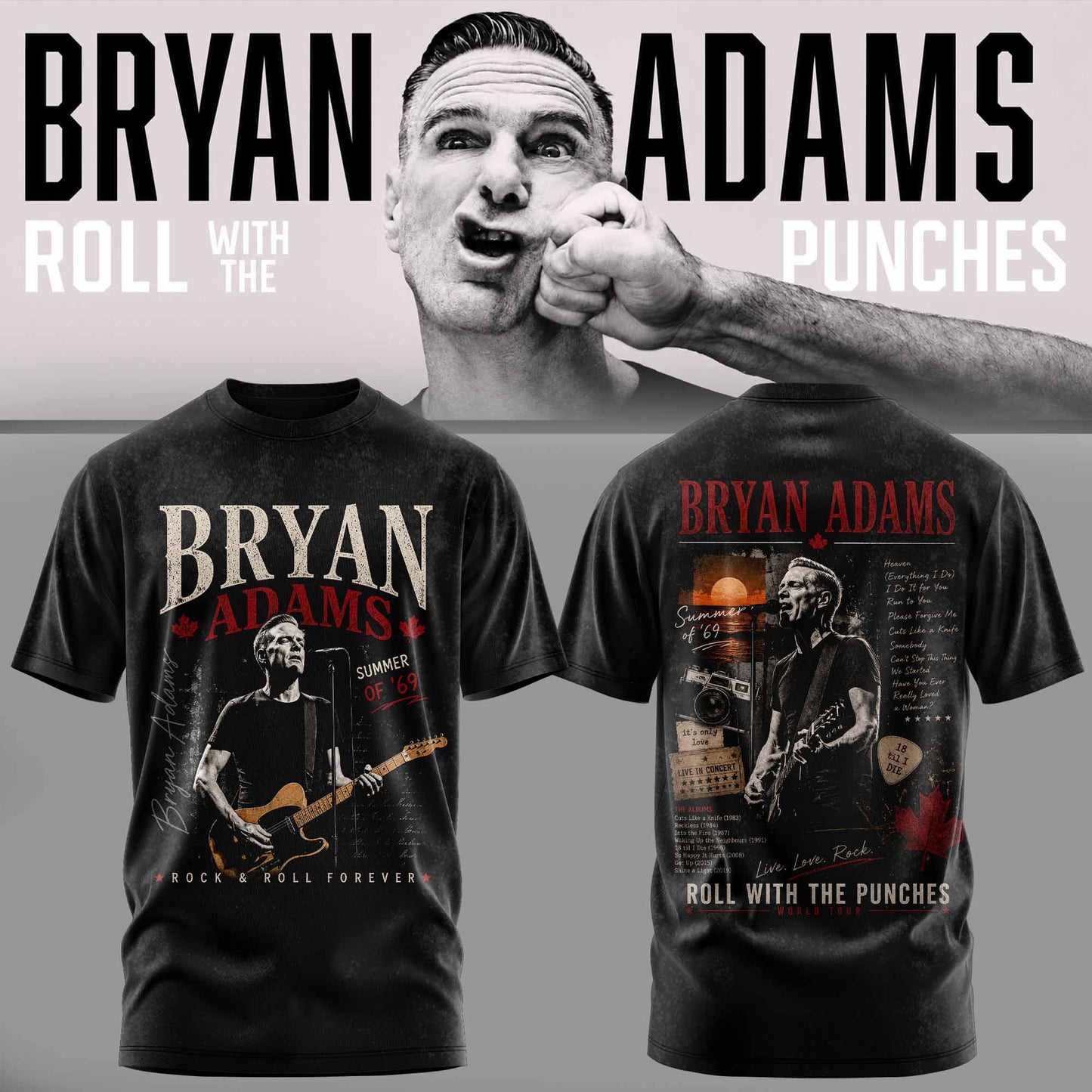 BRYAN ADAMS – ROLL WITH THE PUNCHES TOUR TEE