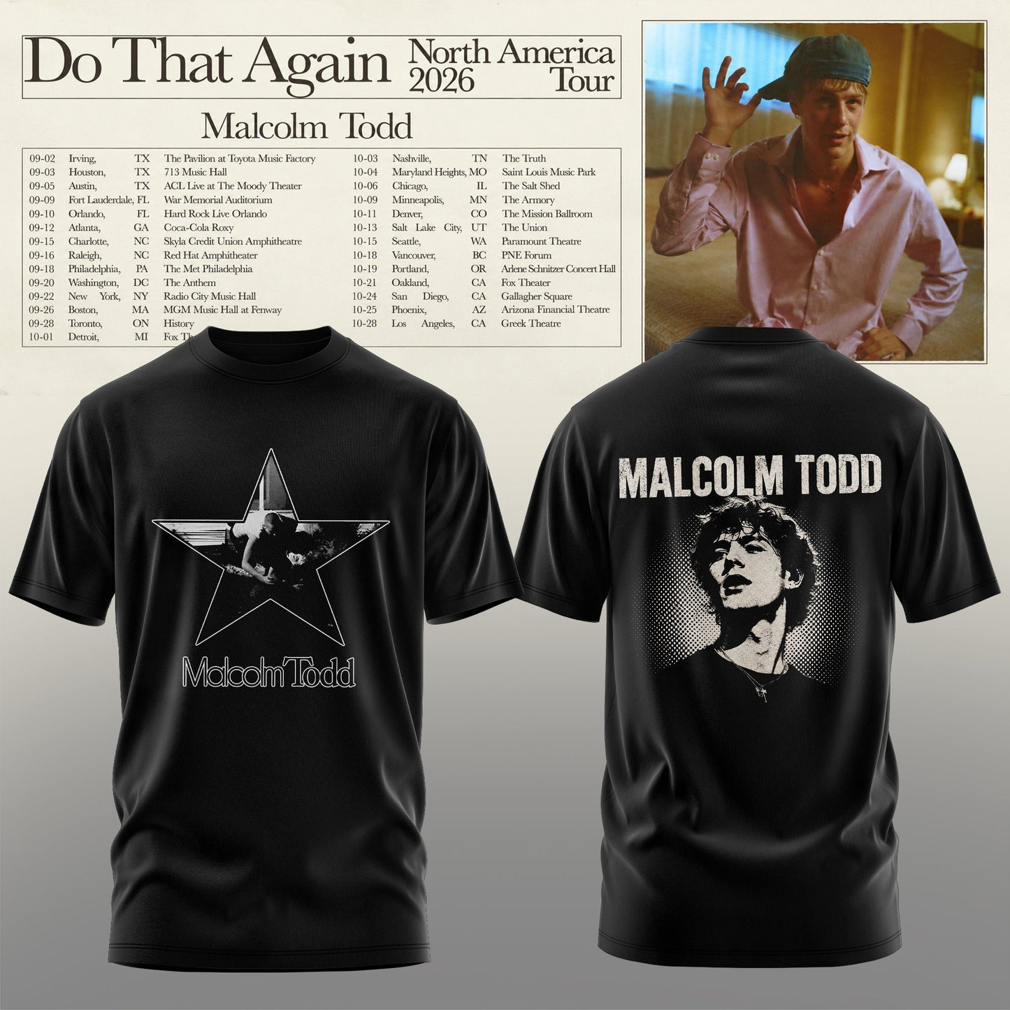 Malcom Todd – Do That Again 2026 Tour T-shirt