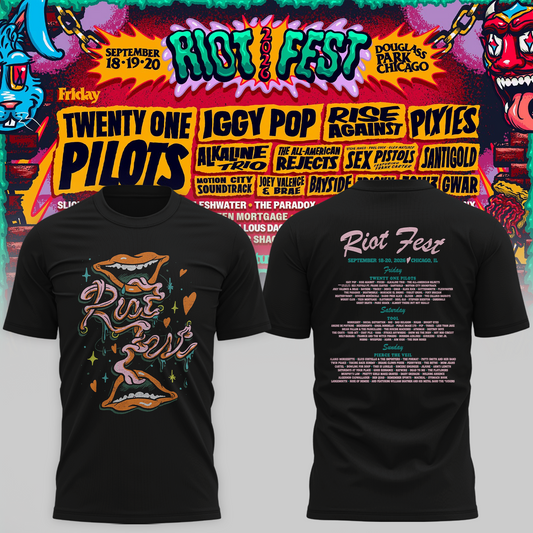 Riot Fest Collection Merch Chicago IL, September 18 20 2026 Two Sided Unisex T Shirt