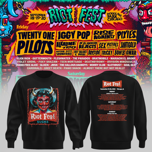Riot Fest Collection Merch Chicago IL, September 18 20 2026 Two Sided Unisex Sweater