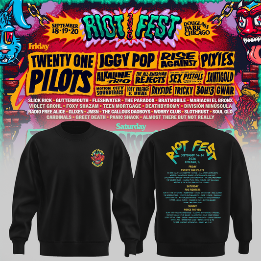 Riot Fest Collection Merch Chicago IL, September 18 20 2026 Two Sided Unisex Sweater