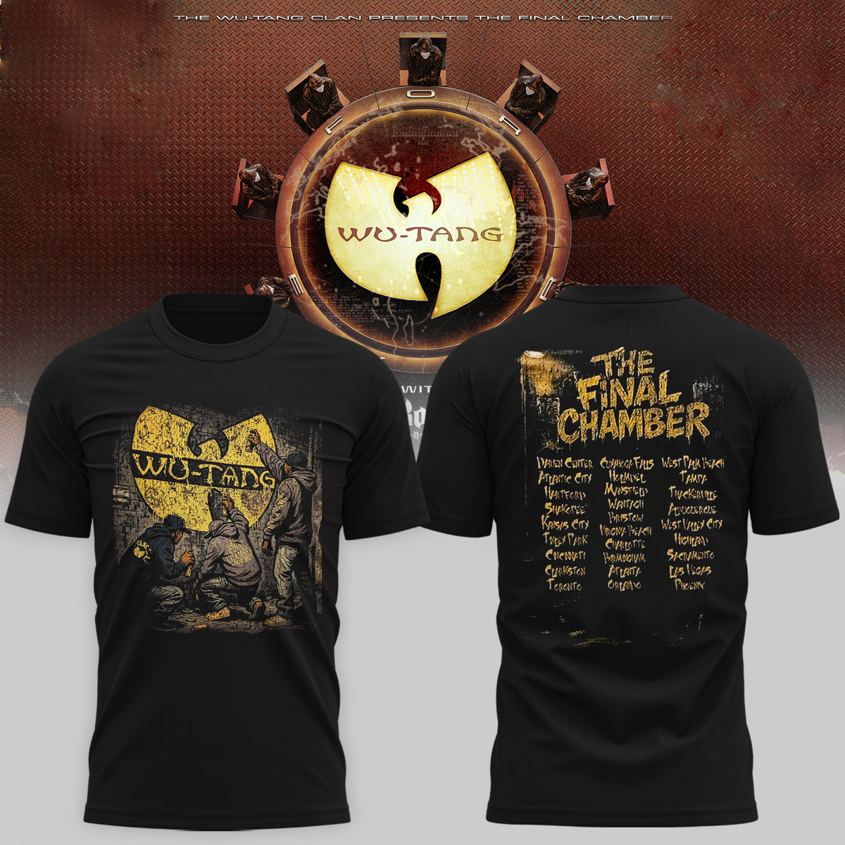 Wu-Tang Clan The Final Chamber Tour 2026 North America Merch Wall Spray T-Shirt