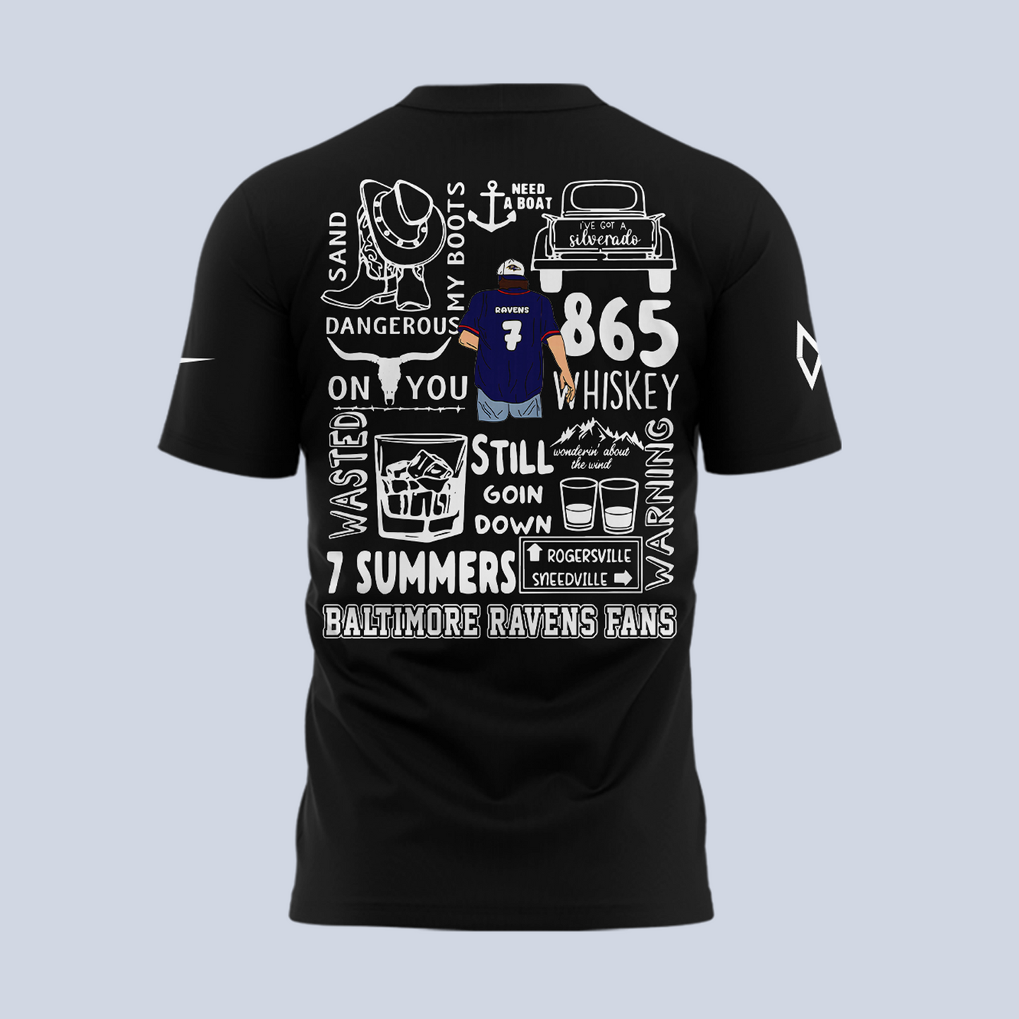 Limited Edition Baltimore Ravens x MW  Black Tshirt