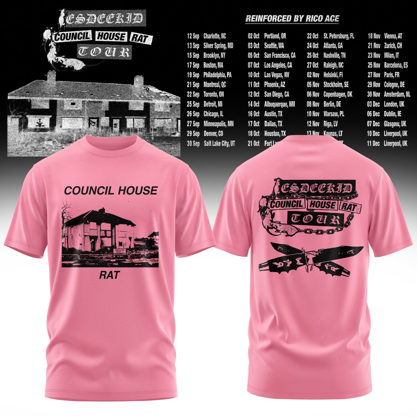 Council House Rat Tour Vintage Washed Graphic Tee