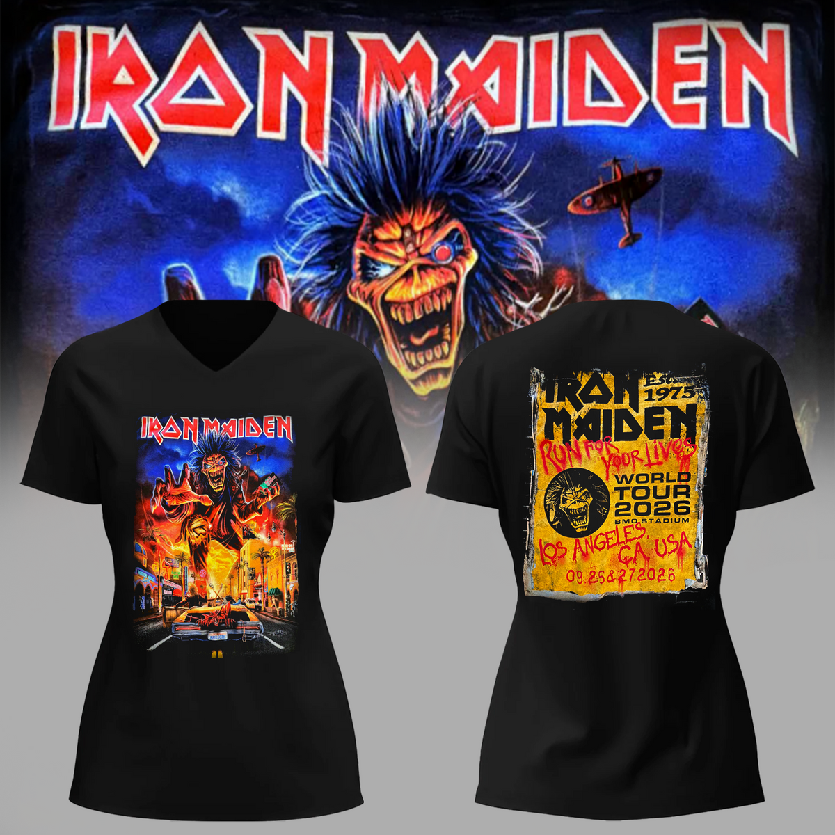 Run For Your Lives World Tour 2026 Los Angeles CA Event September 25 27 V-neck