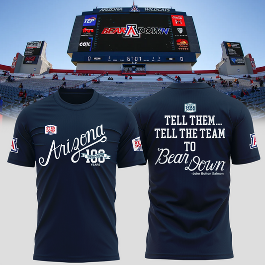 Limited Edition Arizona Wildcats 100 Years Bear Down T-shirt