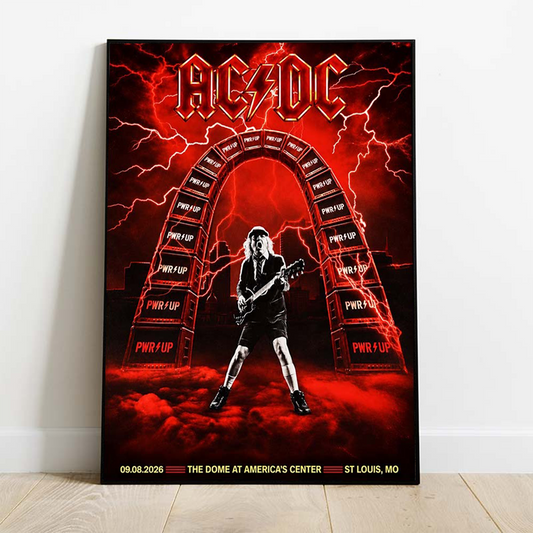 ACDC PWR Up St. Louis Missouri 2026 Event Poster Live At The Dome At America’s Center On Sept 8 2026 Poster Canvas