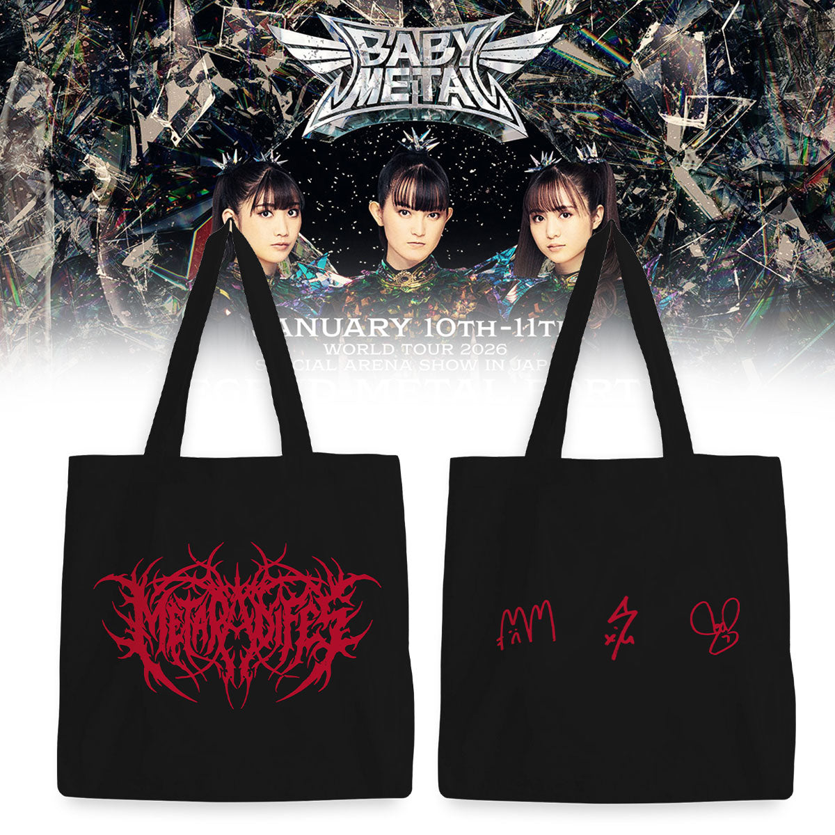 BABYMETAL WORLD TOUR signed Tote Bag