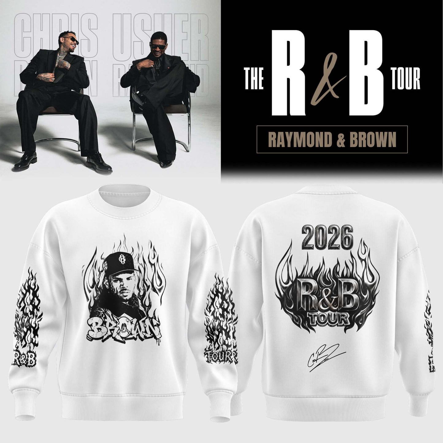 _,Official Chris Brown R&B Tour Signed Sweatshirt