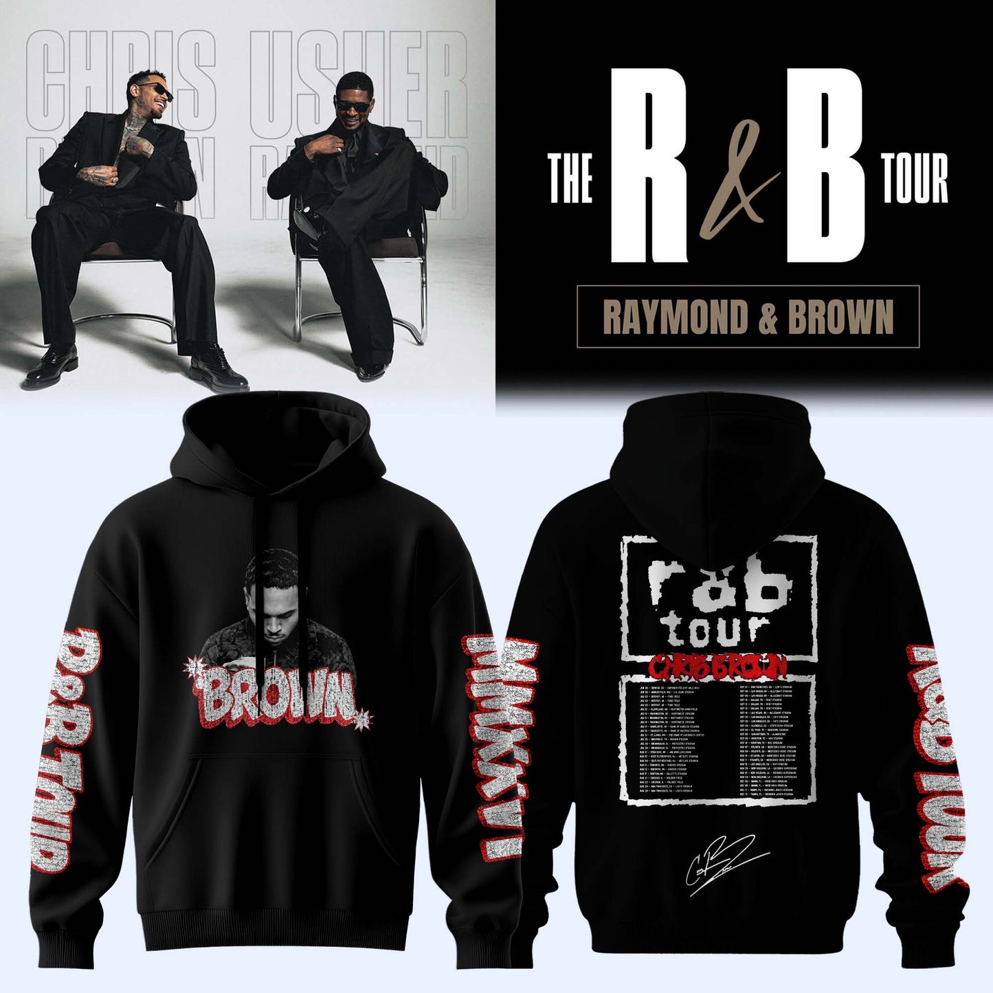 _,Official Chris Brown R&B Tour Signed Hoodie