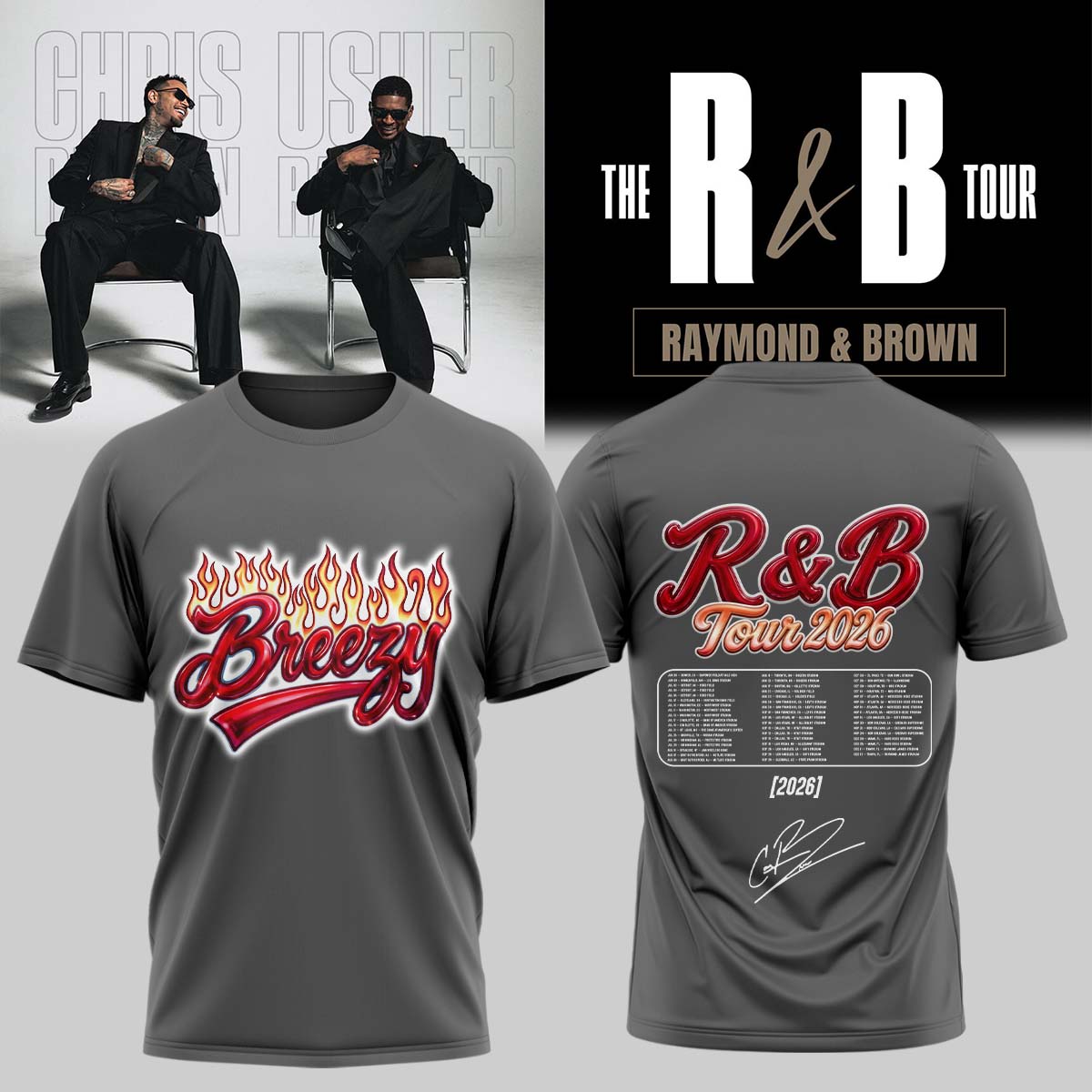 _,Official Chris Brown R&B Tour Signed Tshirt