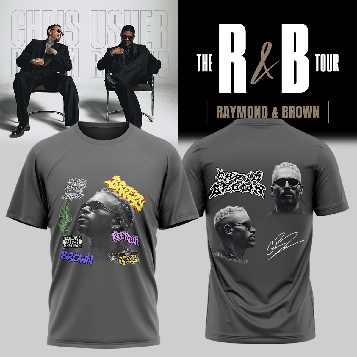_,Official Chris Brown R&B Tour Signed Tshirt