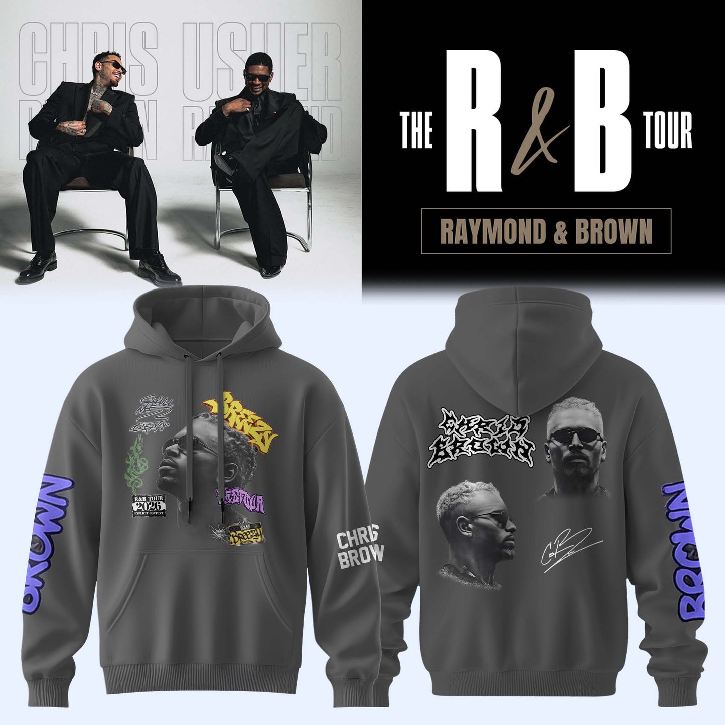 _,Official Chris Brown R&B Tour Signed Hoodie