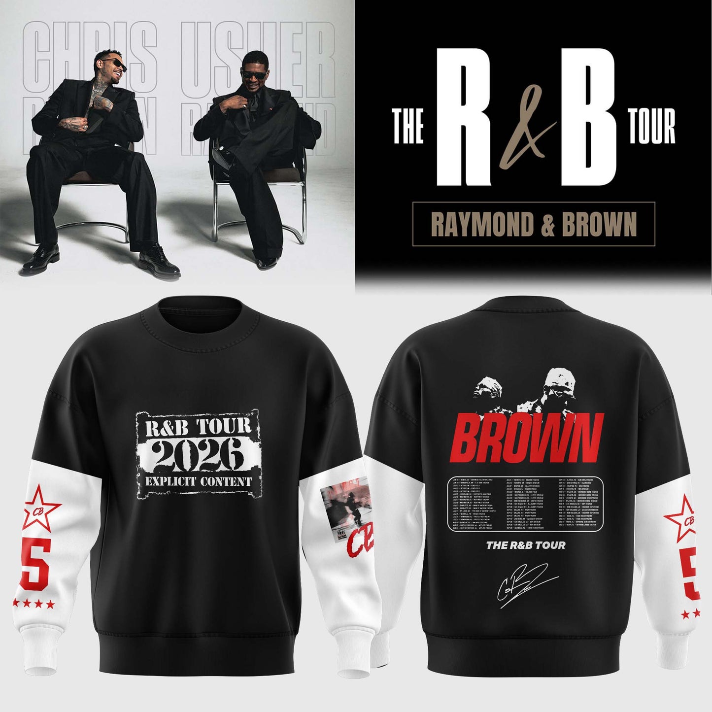 _,Official Chris Brown R&B Tour Signed Sweatshirt
