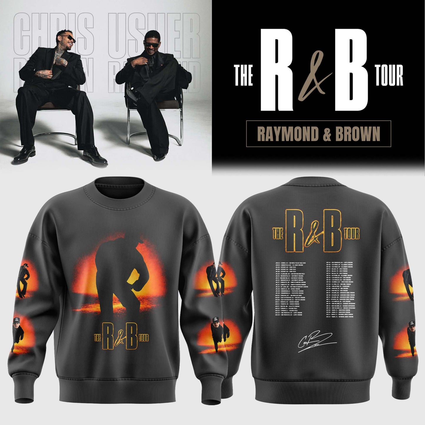 _,Official Chris Brown R&B Tour Signed Sweatshirt