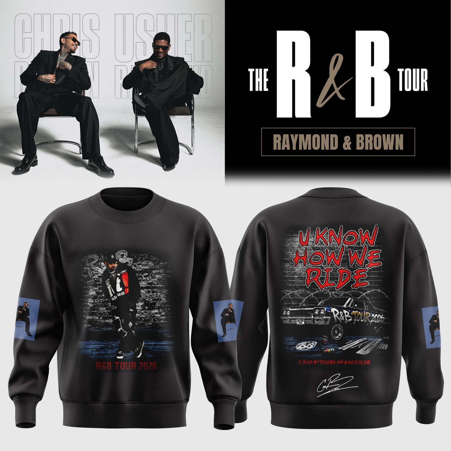 _,Official Chris Brown R&B Tour Signed Sweatshirt