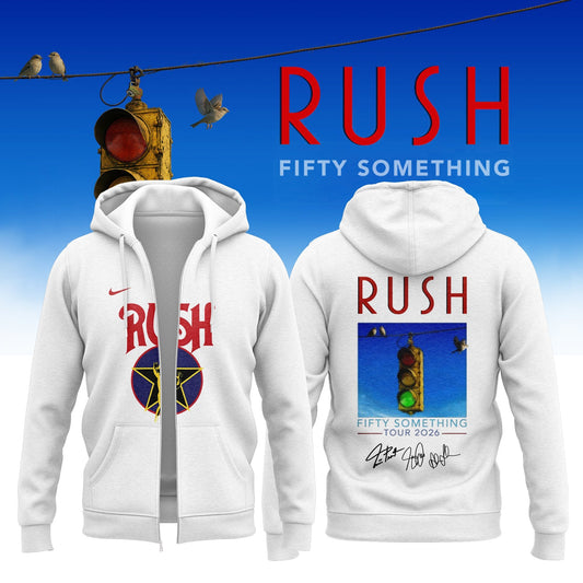 ,.RUSH “Fifty Something Tour” 2026 Signed – Zip Hoodie