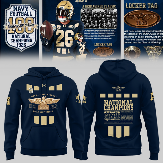 Limited Edition Navy Football 100th Anniversary National Champions Hoodie