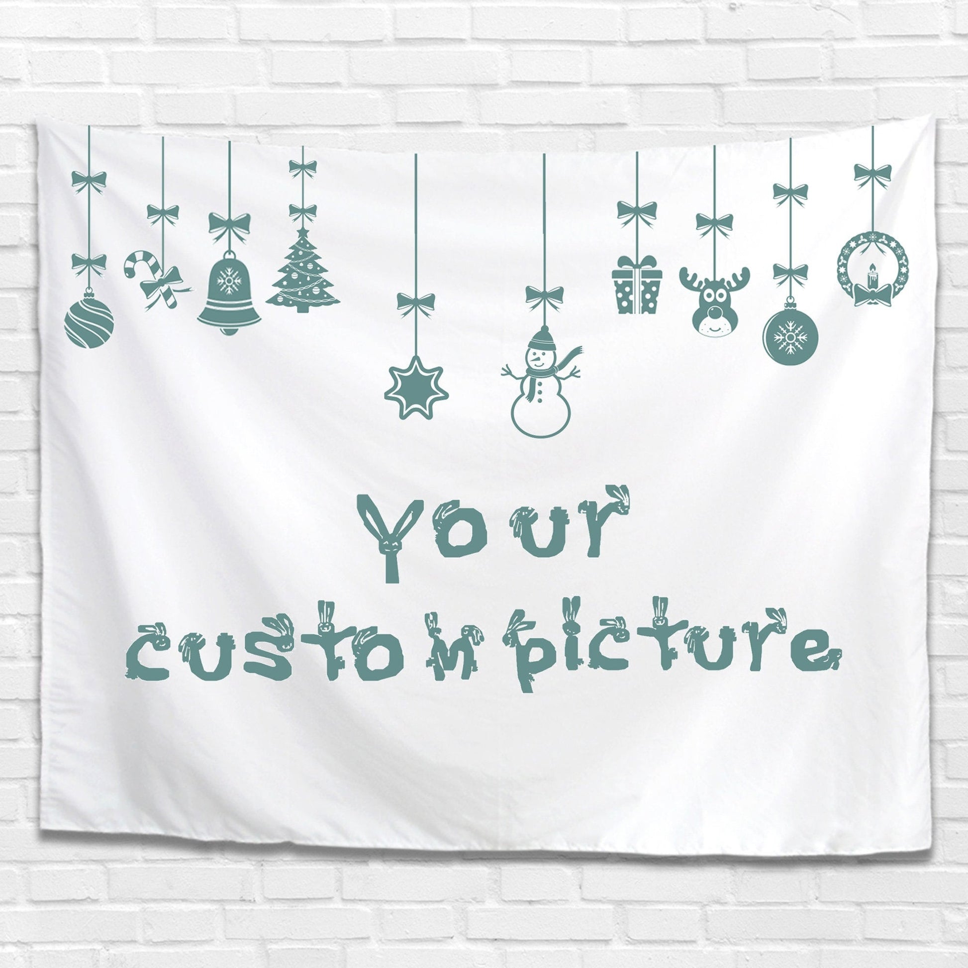 Custom Christmas Tapestry, Welcome To Our Winter Wonder Land, Eat Drink And Be Merry, Winter Is Bright, Your Custom Photo