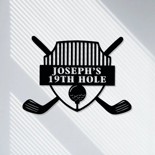 19th Hole Metal Sign, Personalized Golf Sign, Golf Mancave Sign