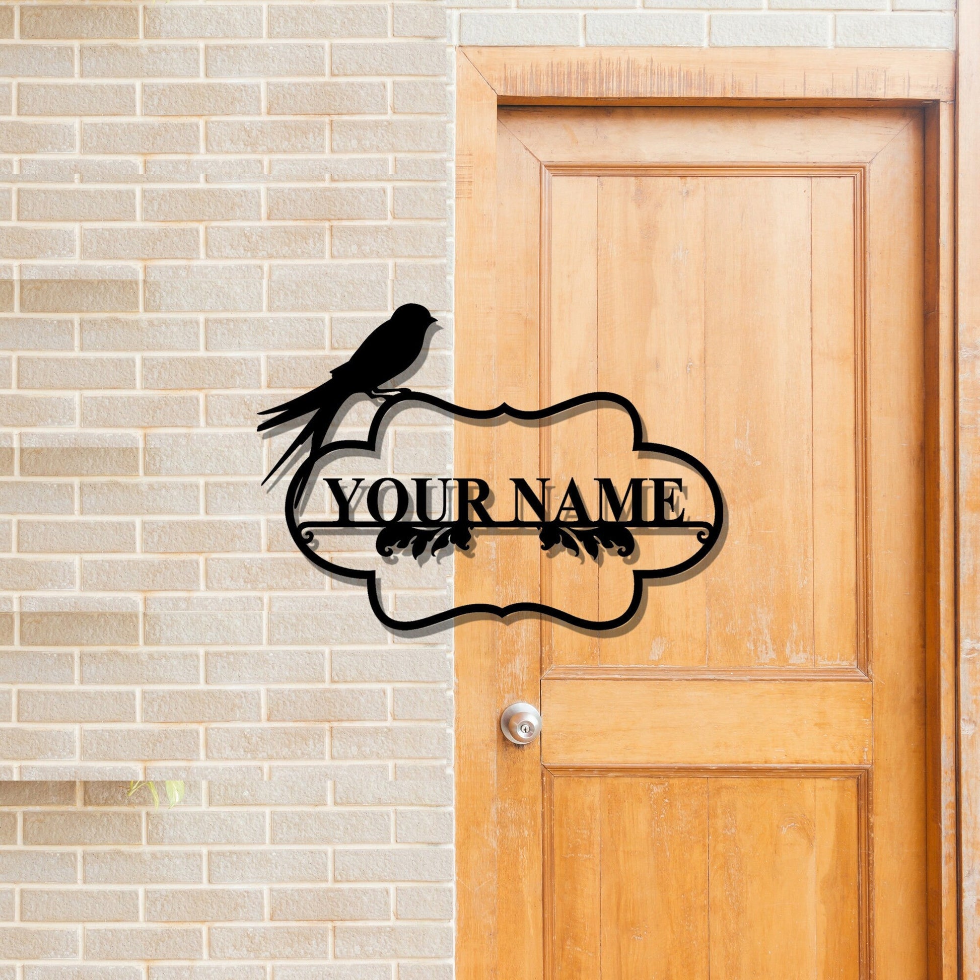 Custom Bird Metal Sign,Personalized Welcome Sign,Metal Family Sign,Metal Wall Art,Housewarming Gift, Address number, LED lighted sign