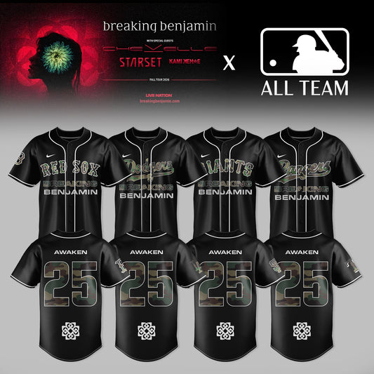 Breaking Benjamin American Tour 2026 Premium 3D Baseball Jersey V4