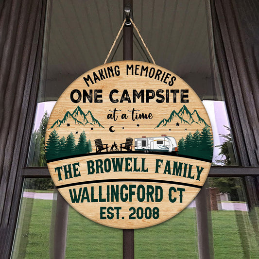 Personalized Campsite Wood Sign: Custom Family Name Cabin Decor