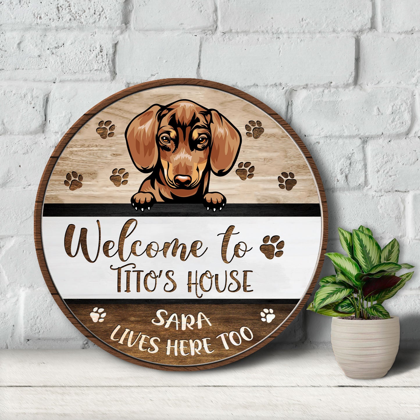 Personalized Dog Welcome Sign: Custom Pet Door Hanger