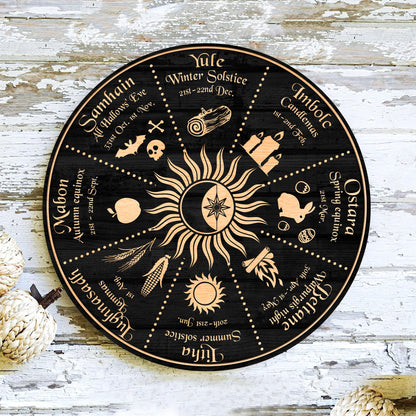 Personalized Wheel Of The Year, Moon And Sun Astrology Wheel Of The Year, Wicca Wheel Of The Year, Witch Calendar 2025,Pagan Advent Calendar