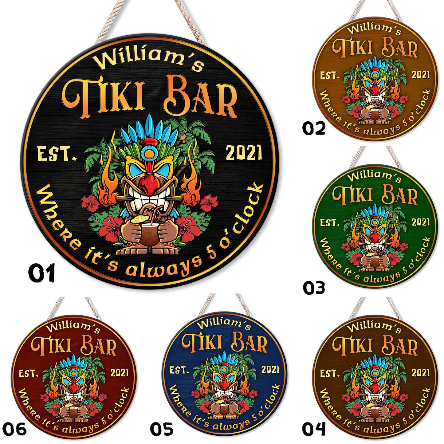 Personalized Tiki Bar Sign: Custom Wood Decor