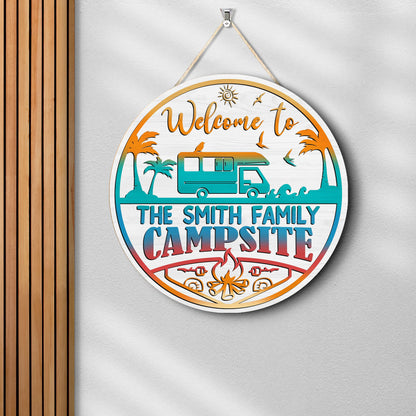 Personalized Welcome To Campsite Wooden Sign, Camping Sign, Custom Campsite Sign, Camping Wooden Sign, Campsite Wooden Sign, Camping Sign