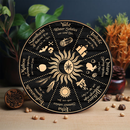 Personalized Wheel Of The Year, Moon And Sun Astrology Wheel Of The Year, Wicca Wheel Of The Year, Witch Calendar 2025,Pagan Advent Calendar