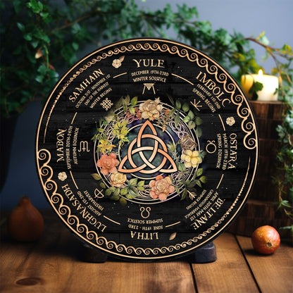 ersonalized Wheel Of The Year Wooden Sign, Triquetra Wheel Of The Year, Wicca Wheel Of The Year, Witch Calendar 2025, Pagan Advent Calendar