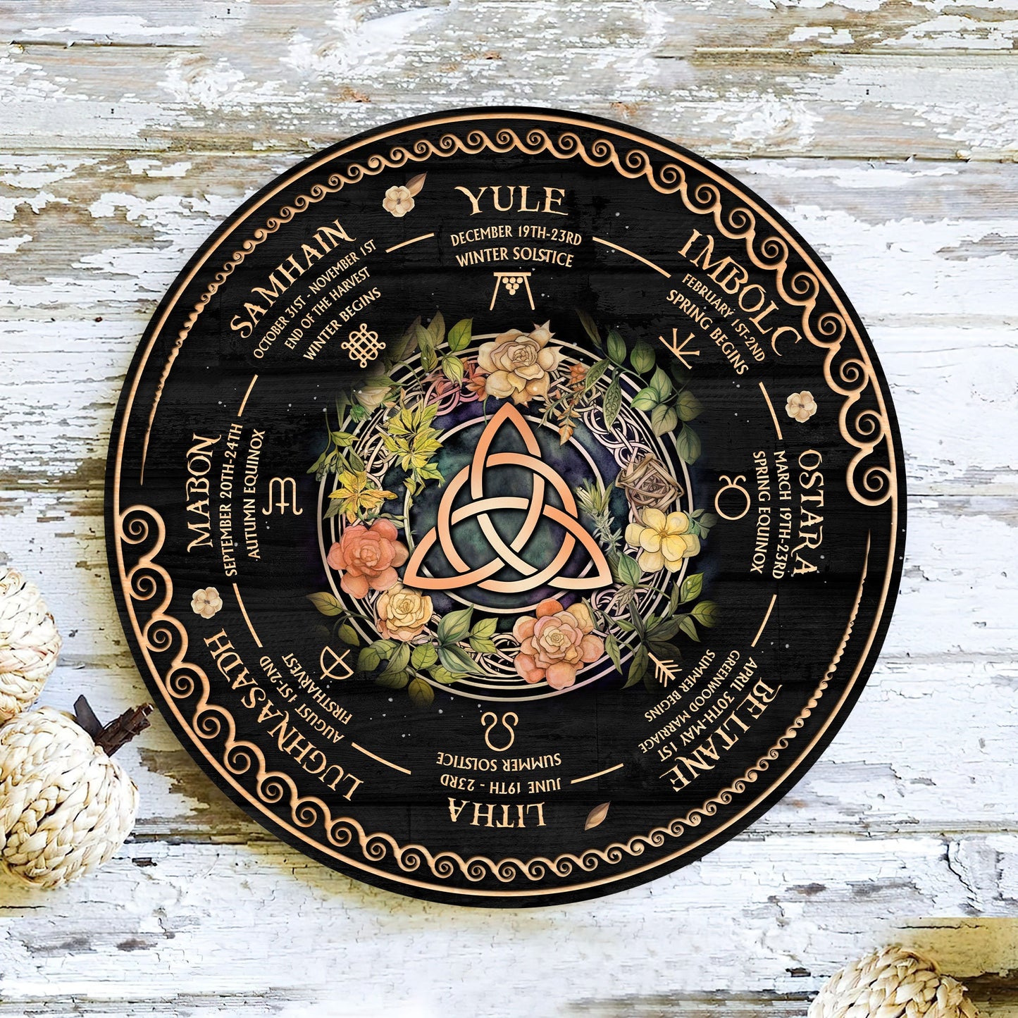 ersonalized Wheel Of The Year Wooden Sign, Triquetra Wheel Of The Year, Wicca Wheel Of The Year, Witch Calendar 2025, Pagan Advent Calendar