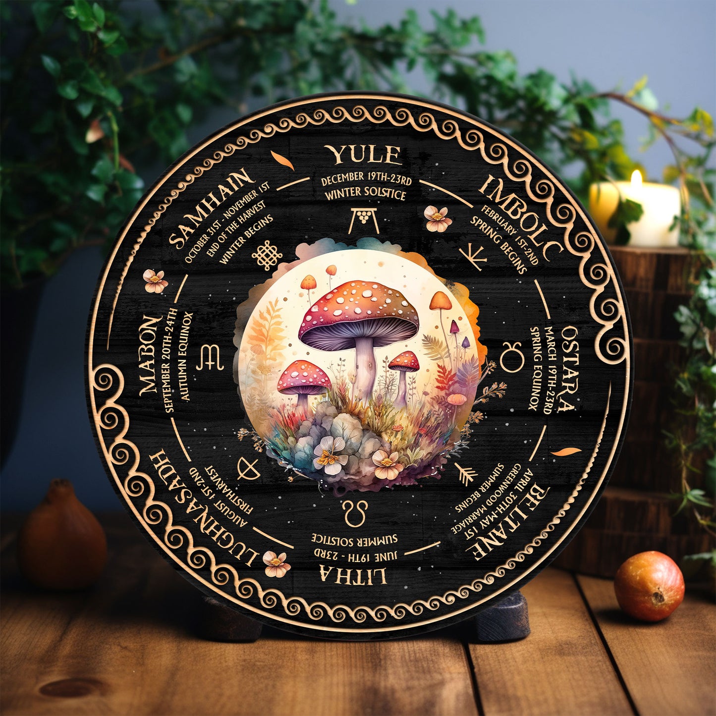 Personalized Tree of Life Wheel Of The Year Wooden Sign ,  Wheel Of The Year Sign, Witch Calendar 2025, Pagan Advent Calendar