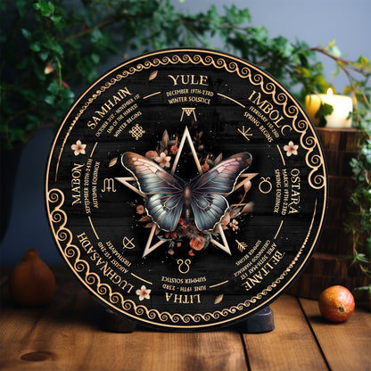 Personalized Wheel Of The Year Wooden Sign, Wicca Wheel Of The Year 2025, Cat Wheel Of The Year, Witch Calendar 2025, Pagan Advent Calendar