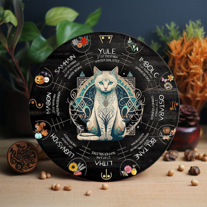 Personalized Wheel Of The Year Wooden Sign, Wicca Wheel Of The Year 2025, Cat Wheel Of The Year, Witch Calendar 2025, Pagan Advent Calendar