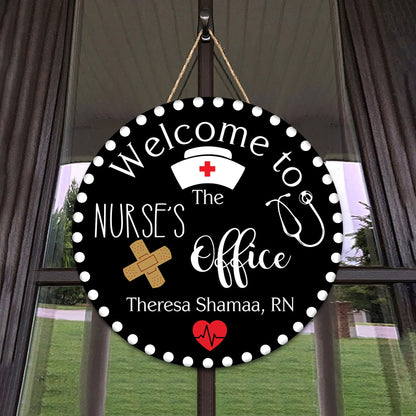 Personalized Nurse Door Hanger: RN Gift, School Nurse Decor