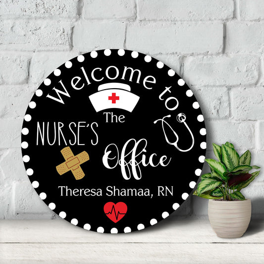 Personalized Nurse Door Hanger: RN Gift, School Nurse Decor