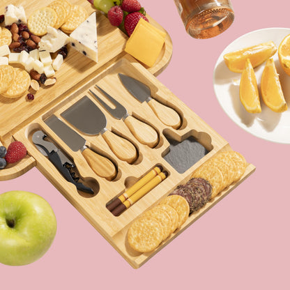 Personalized Bamboo Cheese Board, Custom Engraved Charcuterie Board, Holiday & Christmas Gift for Couples and Families