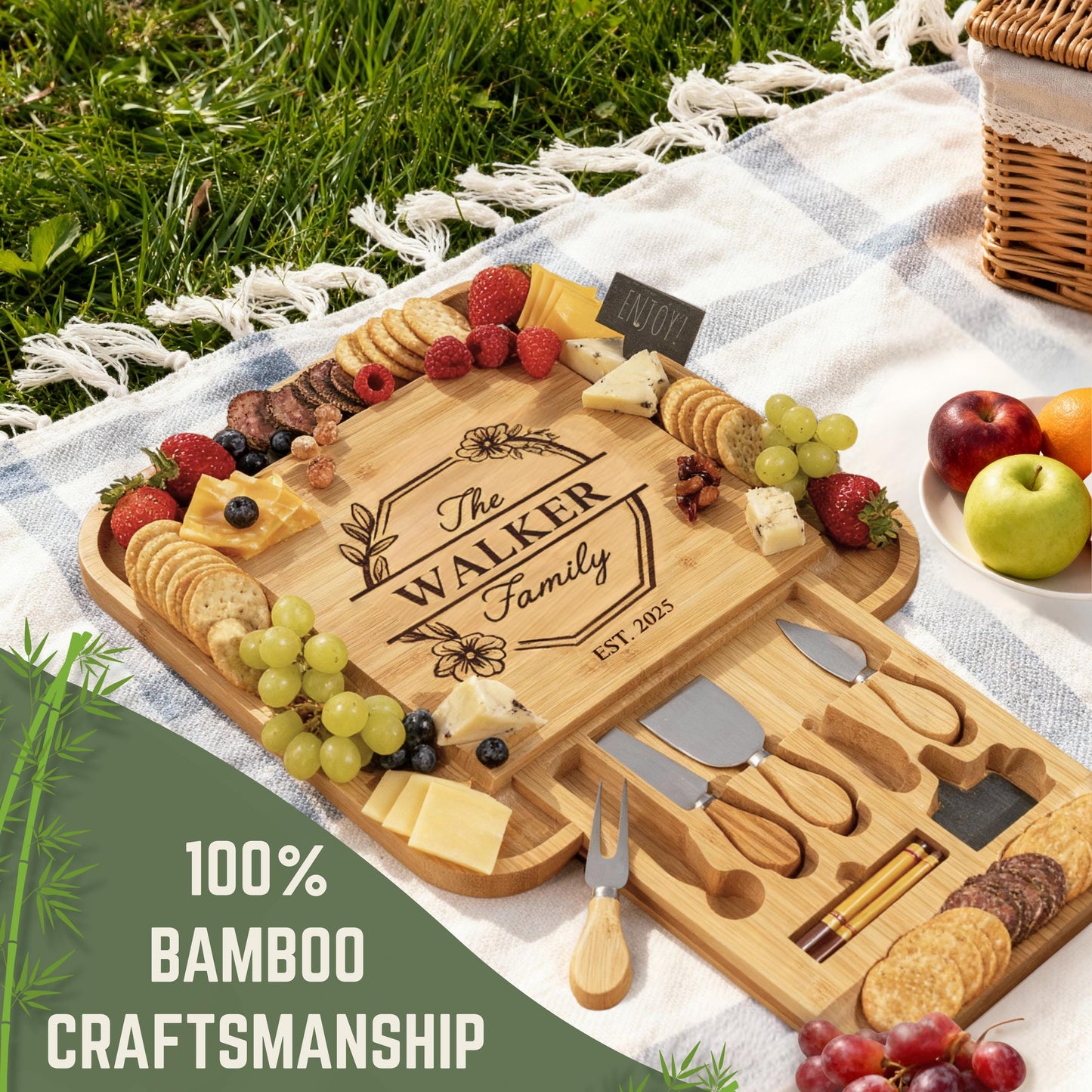 Personalized Charcuterie Board for Mom, Mother’s Day Gift, Custom Cheese Board, Kitchen Gift for Her, Summer Entertaining Board