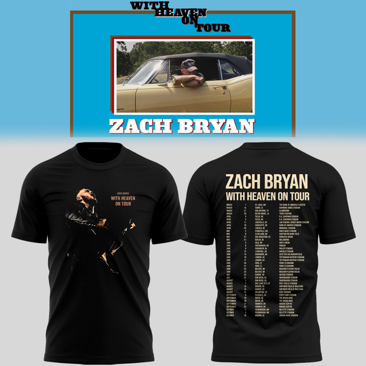 01.01. Zach Bryan With Heaven On Tour 6 T-Shirt