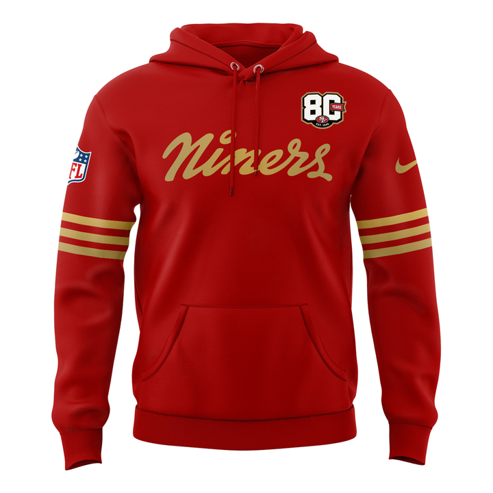 2026 Exclusive San Francisco 49ers 80th Year Anniversary Hoodie