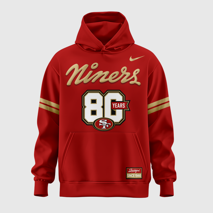 1.2026 Exclusive San Francisco 49ers 80th Year Anniversary Hoodie