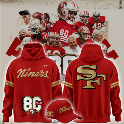 2.2026 Exclusive San Francisco 49ers 80th Year Anniversary Hoodie