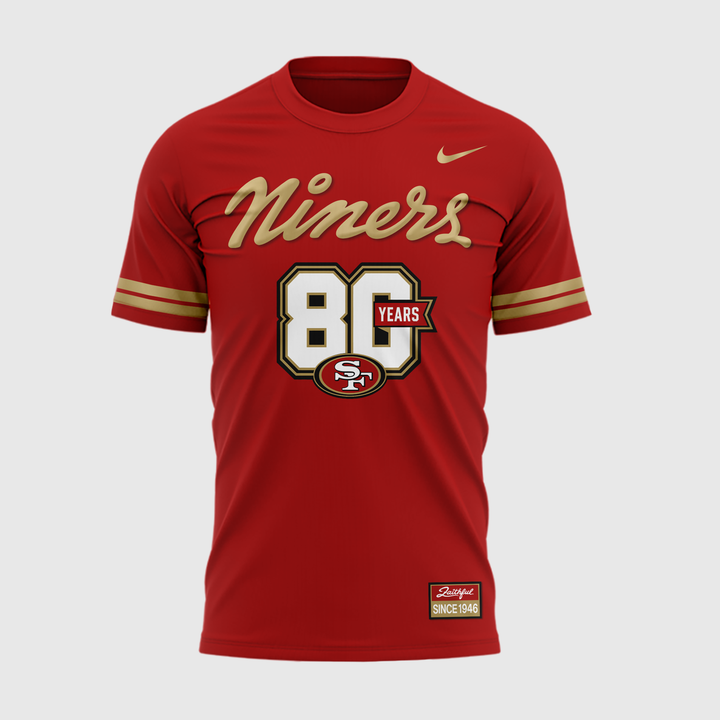 1.2026 Exclusive San Francisco 49ers 80th Year Anniversary Tshirt
