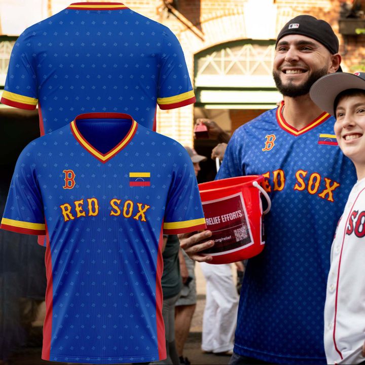 Red Sox Venezuelan pride T-Shirt - Support disaster relief efforts for those affected by the earthquakes in Venezuela
