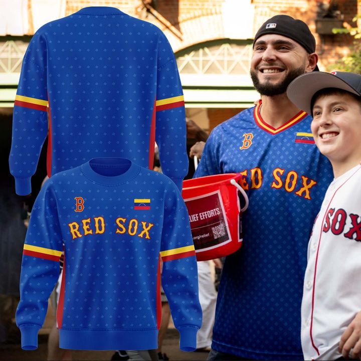 Red Sox Venezuelan pride sweatshirt - Support disaster relief efforts for those affected by the earthquakes in Venezuela