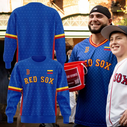 Red Sox Venezuelan pride sweatshirt - Support disaster relief efforts for those affected by the earthquakes in Venezuela