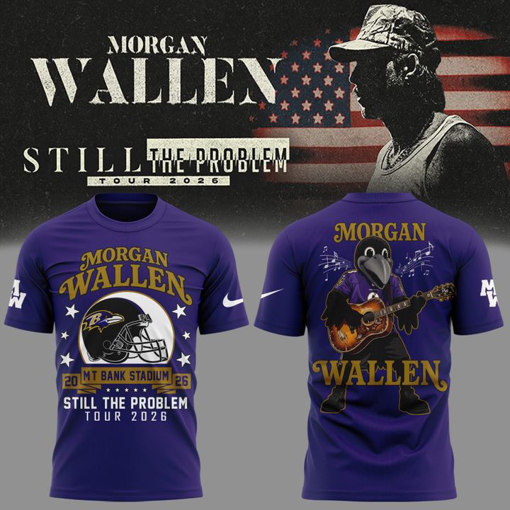 01.1. Morgan Wallen x Baltimore Ravens - Still The Problem Tour 2026 T-Shirt